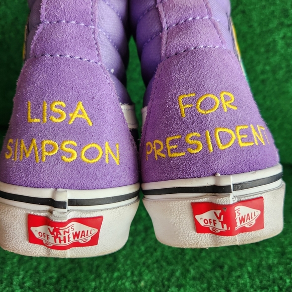 VANS The Simpsons Sk8-Hi Athletic Shoes "Lisa 4 Prez" Lavender Purple Womens  7 - Picture 8 of 16